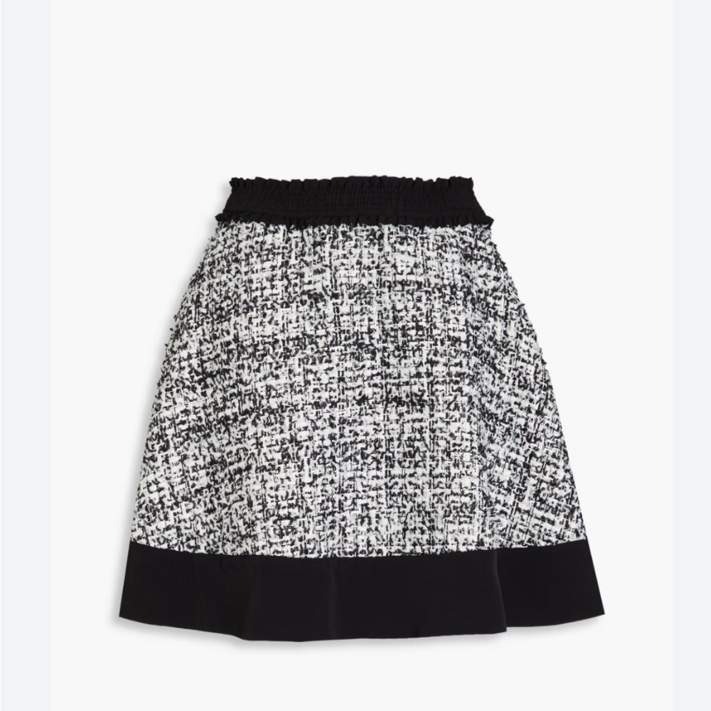Sandro Paris Malina Tweed Black White Metallic Sparkle Skirt | Size 36 / 4 | NWT